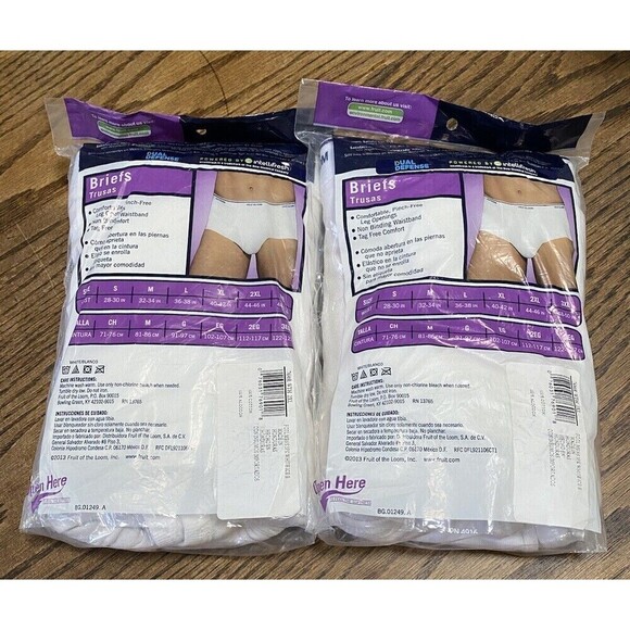 Fruit of the Loom Men's White Briefs 2XL 44-46 Dual Defense 3 Pack X2 NEW - Picture 2 of 7